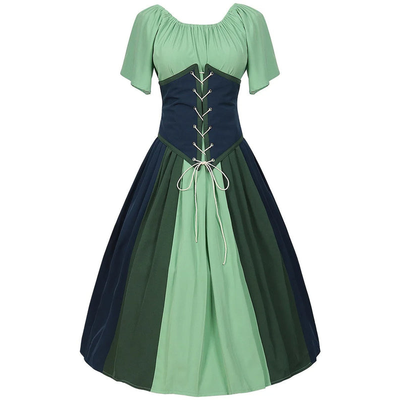 Damen Klassisches Dirndlkleid mit Puffärmeln | Midi