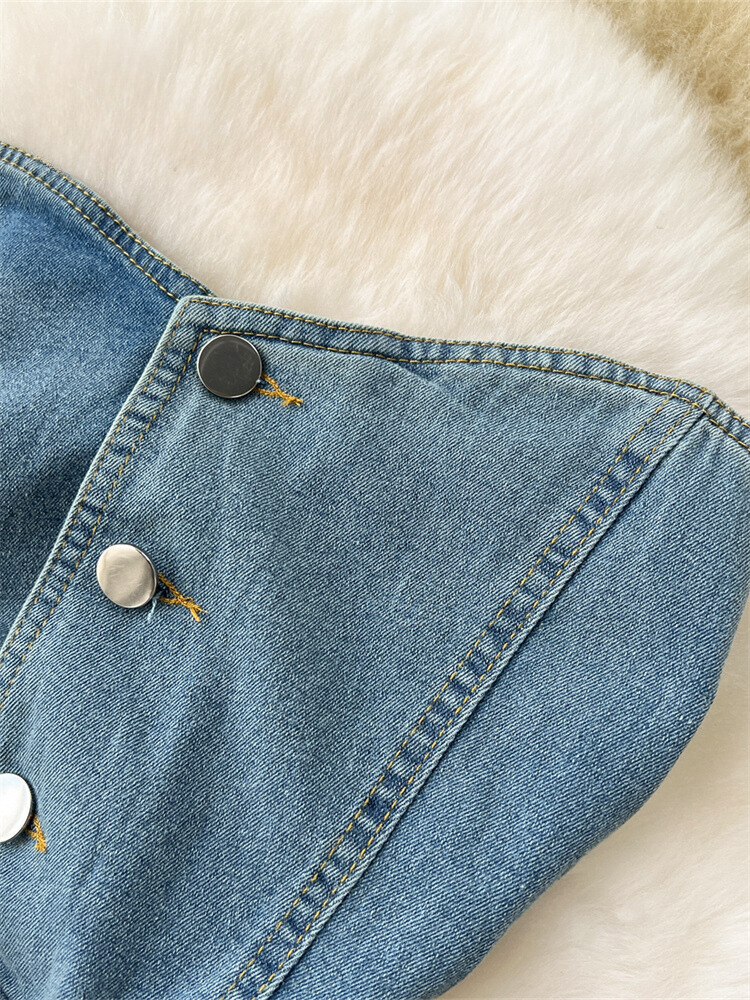 Avelena | Ärmelloses Denim Bodycon Kleid