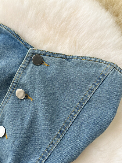 Avelena | Ärmelloses Denim Bodycon Kleid