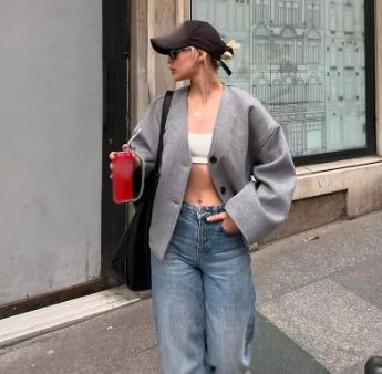 Kurzmantel mit V-Ausschnitt | Eleganz trifft auf Moderne | Vielseitiger Chic