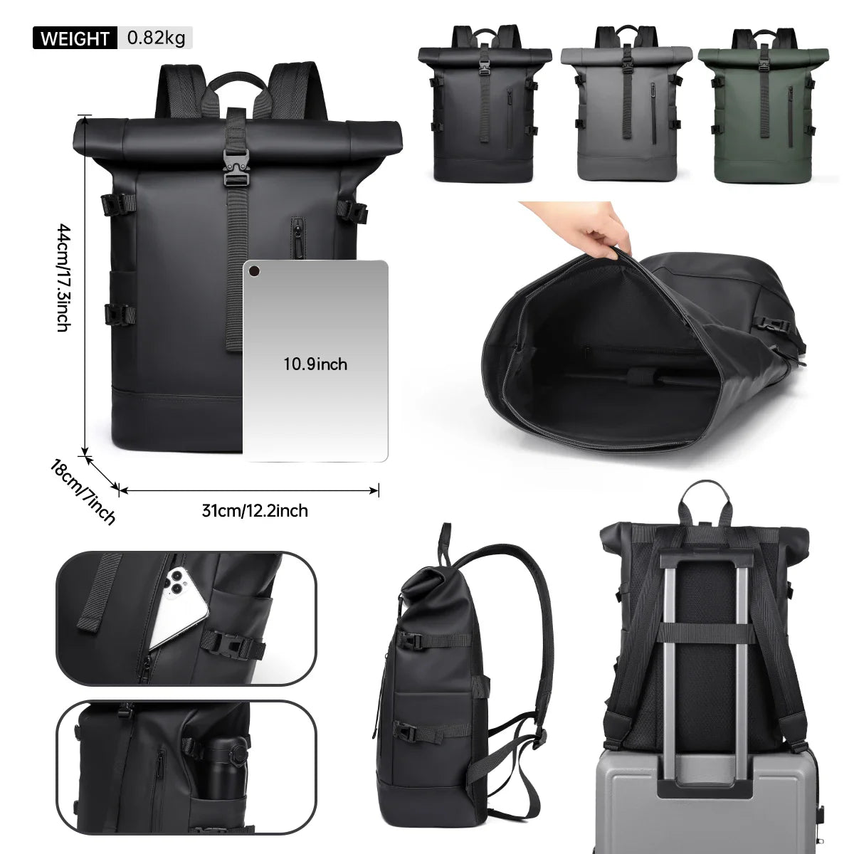 Rexo | Geräumiger Unisex Rucksack für Business und Reisen