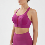 Vorne Reissverschluss Sport BH - PowerFlexa in Rosa
