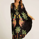 Weites Knöchel-Kaftan - Luana in Schwarz
