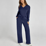 Weites Loungewear-Set Mit Weitem Bein - Joleen in Dunkelblau