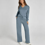 Weites Loungewear-Set Mit Weitem Bein - Joleen in Hellblau