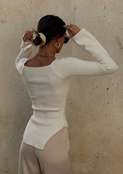 Rippstrick-Top | Figurbetont & Femininer Ausschnitt | Eleganter Chic