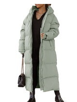 Stilvolle Lange Damen Daunenjacke - Elise in Grün