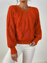 Daniela | Eleganter Zopfmuster-Pullover Für Damen in Orange