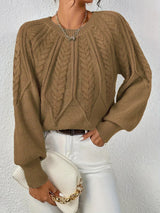 Daniela | Eleganter Zopfmuster-Pullover Für Damen in Braun