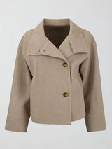 Drune | Damen Kurzer Übergröße Trenchcoat für Den Herbst in Beige