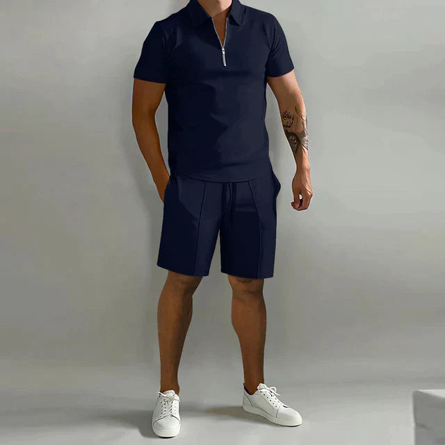 River - Luxuriöses Herren Polo- und Shorts-Sommer-Set, elegant und stilvoll