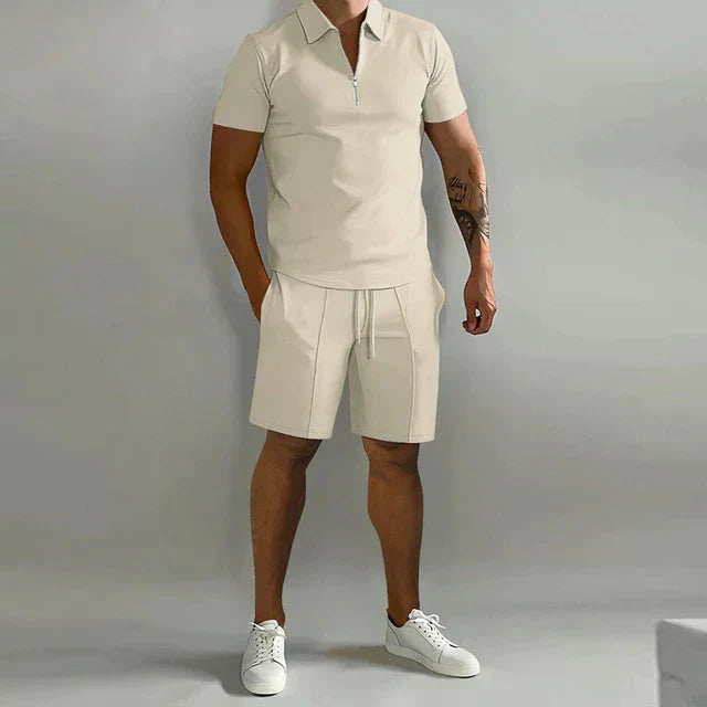 River - Luxuriöses Herren Polo- und Shorts-Sommer-Set, elegant und stilvoll
