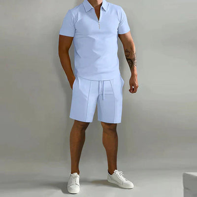 River - Luxuriöses Herren Polo- und Shorts-Sommer-Set, elegant und stilvoll