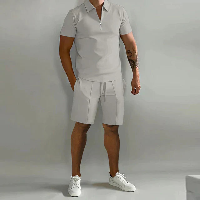 River - Luxuriöses Herren Polo- und Shorts-Sommer-Set, elegant und stilvoll