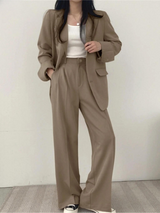 Zweiteiliger Taillierter Hosenanzug - Sonja in Khaki