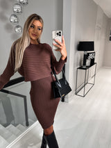 Zweiteiliges Strick-Set - Juna in Braun