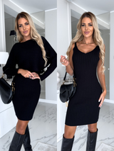 Zweiteiliges Strick-Set - Juna in Schwarz