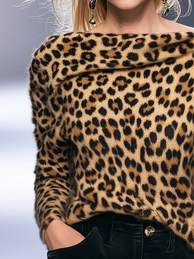 Pullover mit Leopardenmuster | Wild und Stilvoll | Statement-Look