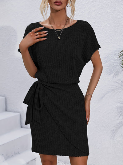 Geripptes Kleid | Wickel-Optik | Eleganter Komfort