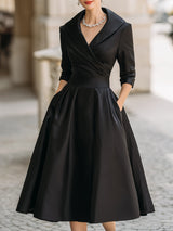 Eliana - Midikleid mit Wickeldesign in Schwarz
