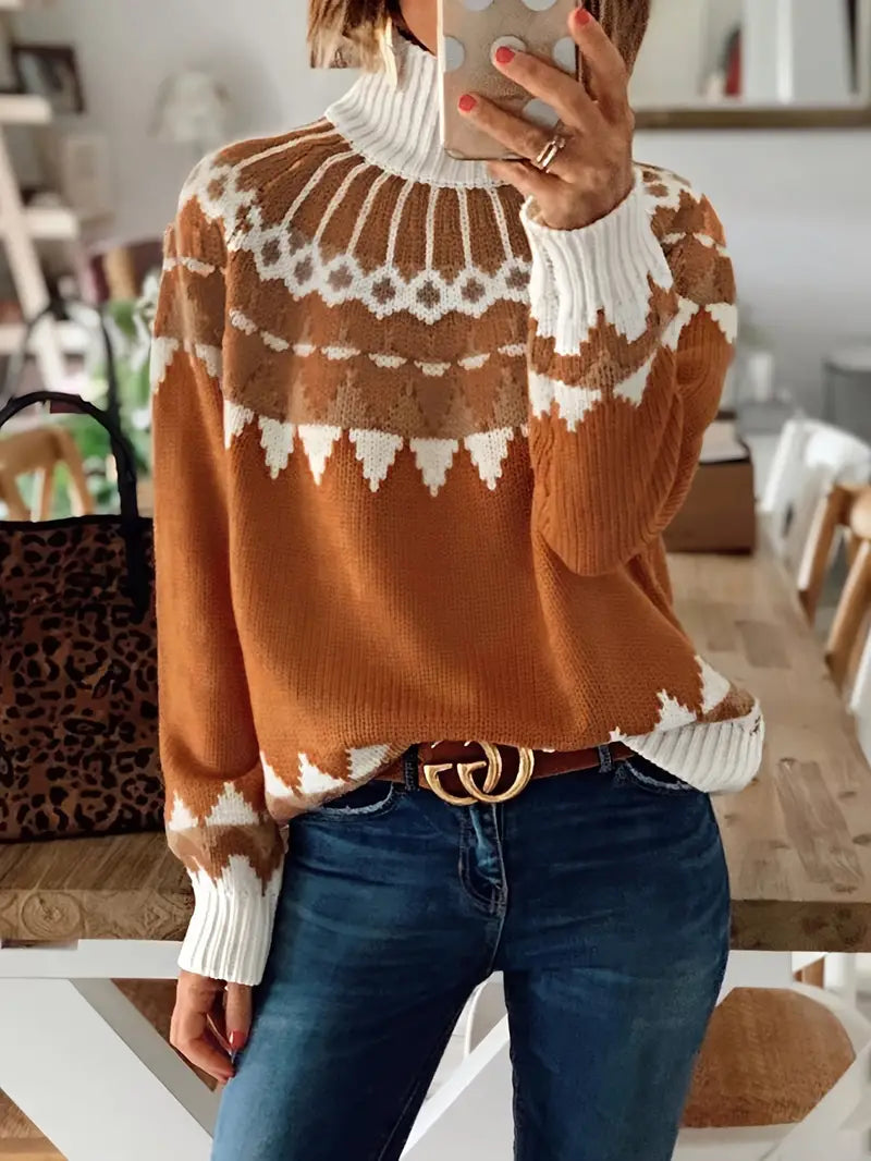 Dreilanae™ | Pariser Vintage-Chic Mock-Rollkragenpullover