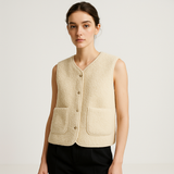 Johanna | Kuschelige und Moderne Damen Teddyweste in Beige