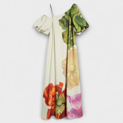 Melody - Asymmetrisches Floral-Maxikleid