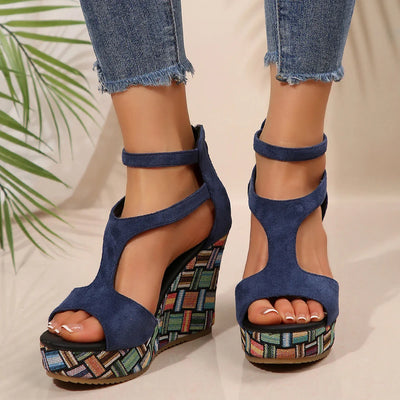 Leilani - Elegante Sommer-Keilsandalen für Frauen mit Reißverschluss