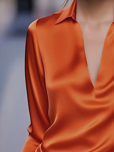 Nadene - Prämie Bluse Mit V-Ausschnitt