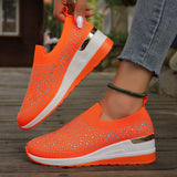 Genovefa | Glitzernde Damen-Sneaker zum Hineinschlüpfen in Orange