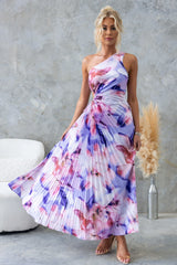 Frolinde | Elegantes Midikleid mit asymmetrischer Schulter in Lila
