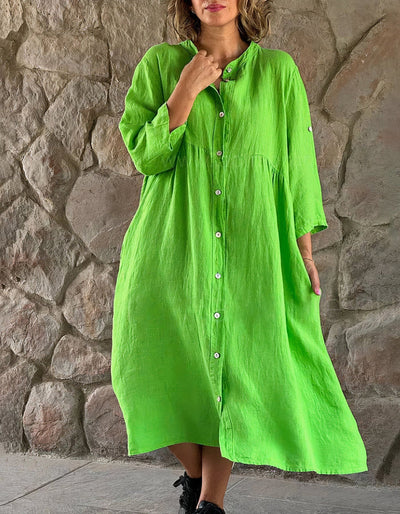Atmungsaktives Strandkleid aus Baumwolle und Leinen für einen schicken Sommer-Look - Anett