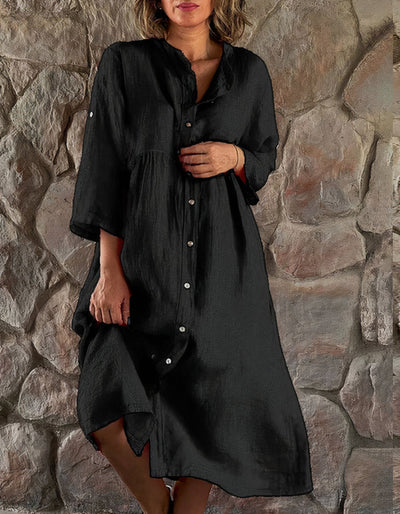 Atmungsaktives Strandkleid aus Baumwolle und Leinen für einen schicken Sommer-Look - Anett