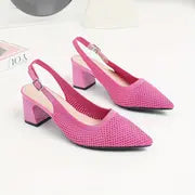 Hailey - Atmungsaktive Strickschuhe mit spitzer Zehe und Knöchelriemen