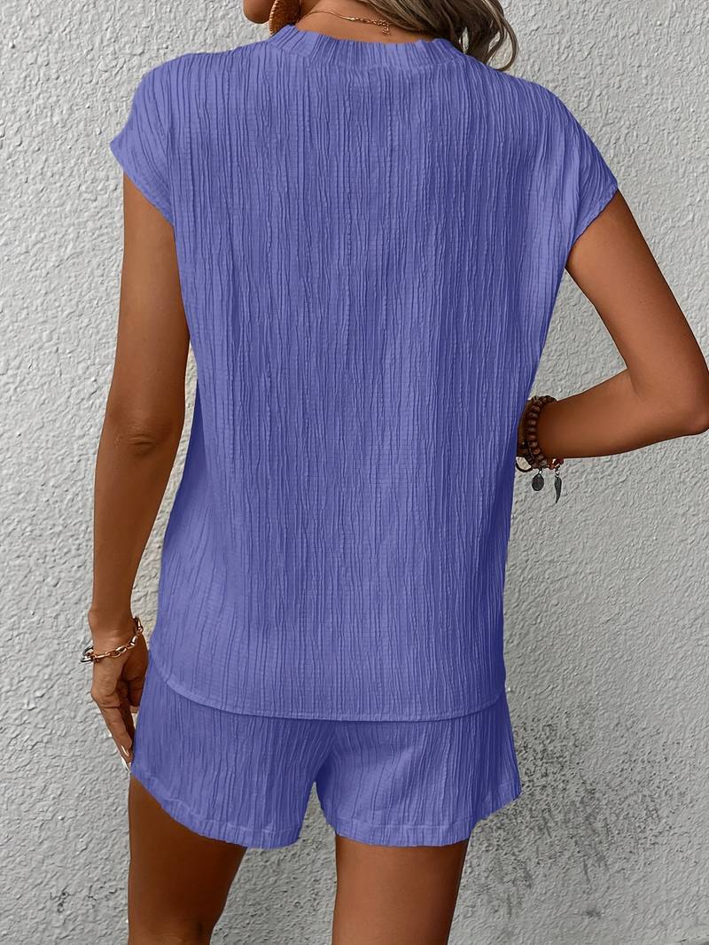 Elisa | Sommerliches Zweiteiler-Set mit Struktur und V-Ausschnitt