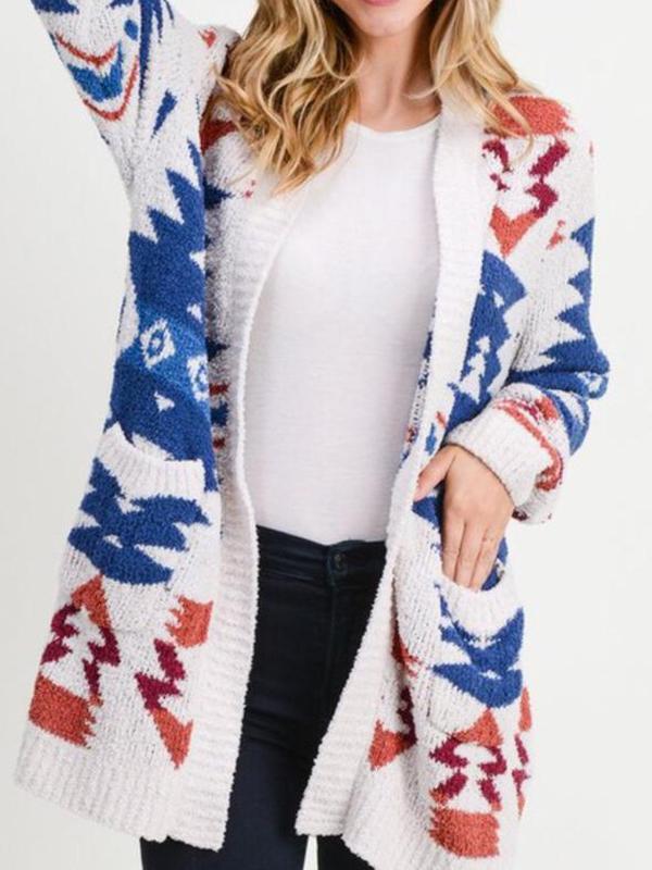 Ethno-Strick-Cardigan | Boho-Muster | Kuschelige Eleganz