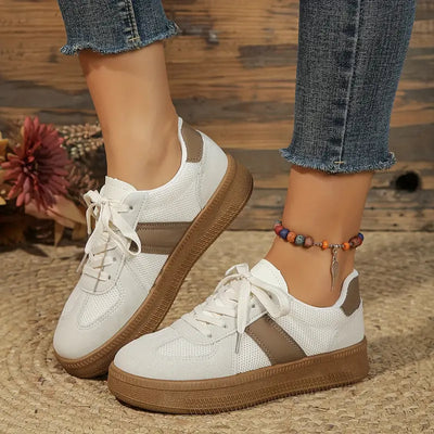 Imke - Stilvolle Sportliche Turnschuhe Mit Schnürung Und Plateauschuhen