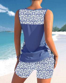 Helena - Tankini mit geometrischem Muster und V-Ausschnitt