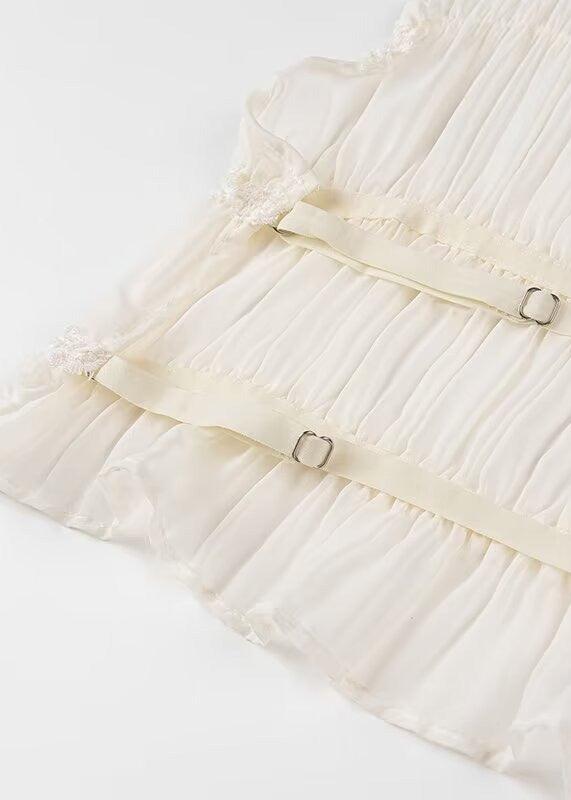 Transparentes Zweiteiler-Set | Halterneck-Top & Maxirock | Luftige Eleganz