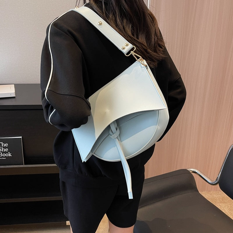 Vintage Damen Schultertasche – Vegan Leder mit Pouch & Canvas Gurt