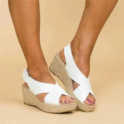 Isadora | Sandalen Orthopädische Sommerschuhe mit Weichem Fußbett und Eleganten Keilabsatz
