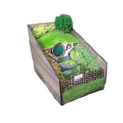 MiniScape Buchstützen – Handgefertigte dekorative Buchhalter mit Mikrolandschaftsdesign