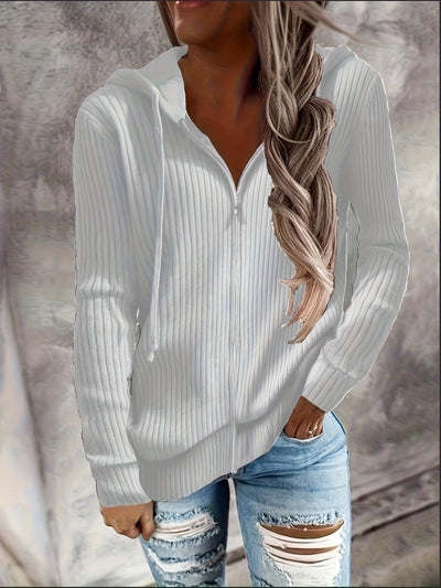 Moira – Langärmelige Kapuzenjacke Mit Reißverschluss Und Kordelzug