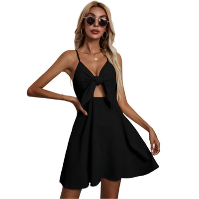 Lucina - Blonde Schleife Kurzes Sommerkleid