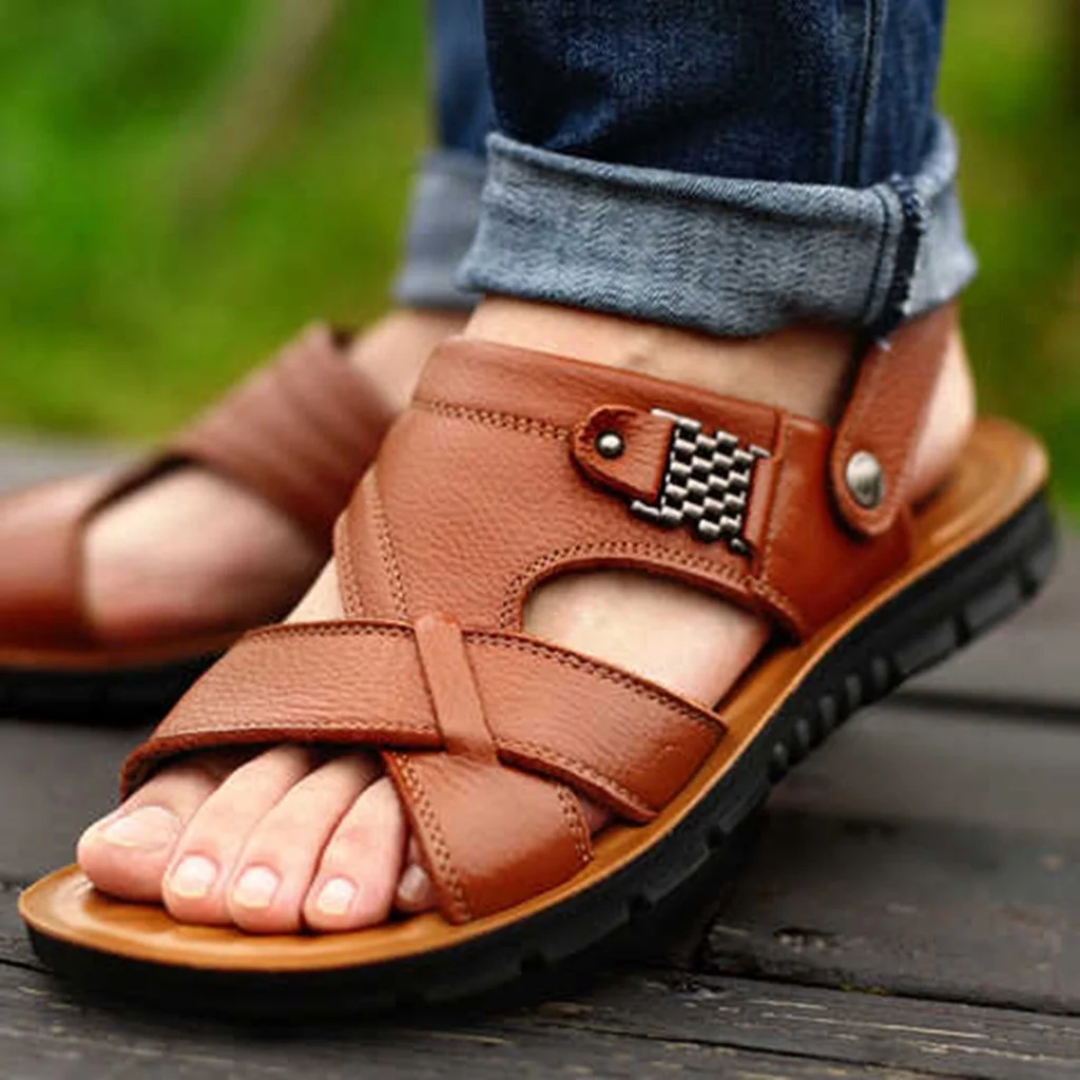 Bequeme Sommersandalen aus Leder für Herren - Urian