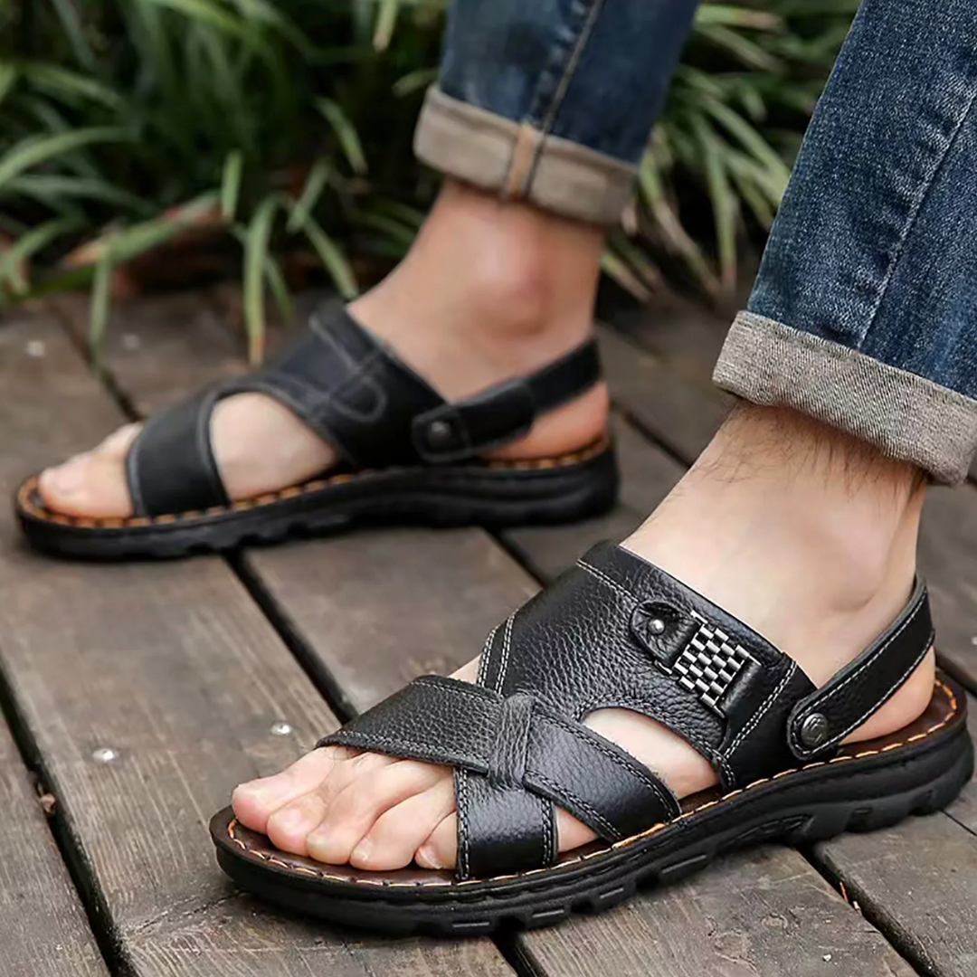 Bequeme Sommersandalen aus Leder für Herren - Urian