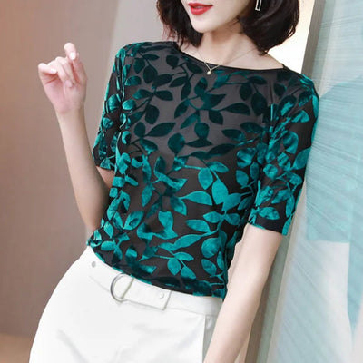 Bequeme Sommerbluse aus Samt - Anastasia