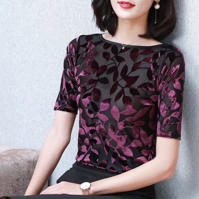 Bequeme Sommerbluse aus Samt - Anastasia