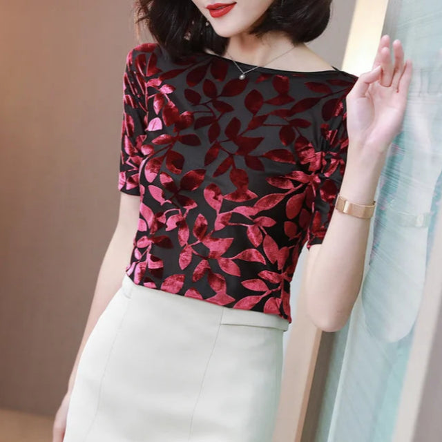 Bequeme Sommerbluse aus Samt - Anastasia