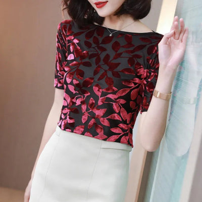 Bequeme Sommerbluse aus Samt - Anastasia